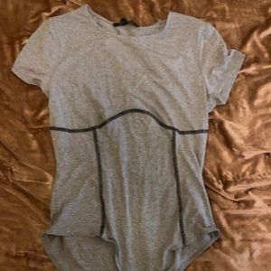 NEVER WORN Grey and Black Bodysuit